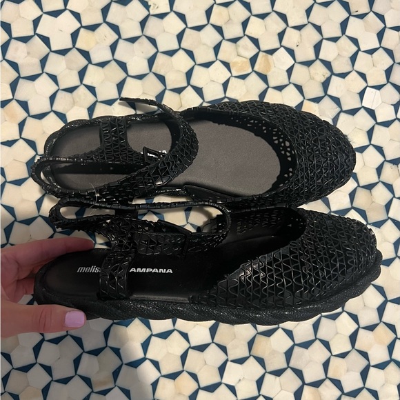 Melissa Campana Espadrille Sandal in Black sz 10 - Picture 2 of 5